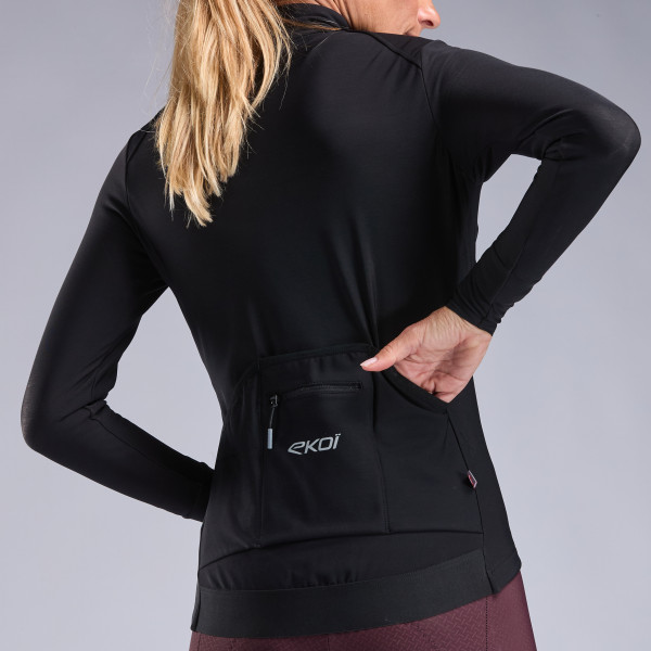 Chaqueta térmica de mujer EKOI Perf ELEGANCE Negro Burdeos
