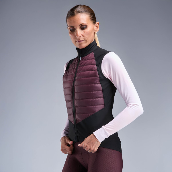 Gilet thermique femme EKOI Perf ELEGANCE Noir Bordeaux