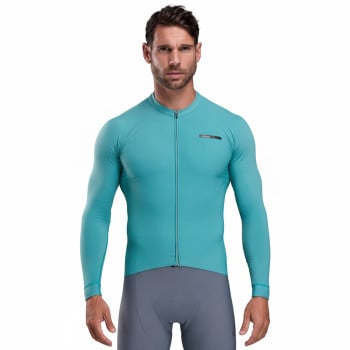 Langarm-Radtrikot EKOI Racing SUPERSOFT Azurgr&uuml;n