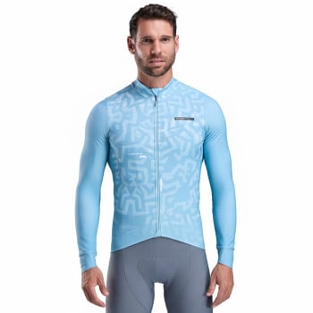 Fietsshirt met lange mouwen EKOI Perf GRAFFITI Hemelsblauw