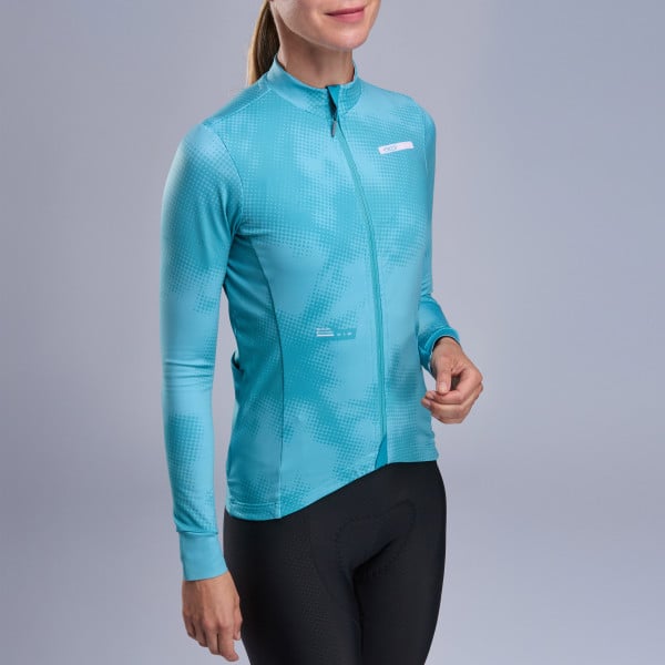 Maillot manches longues femme EKOI Perf TIE & DYE Vert Azur