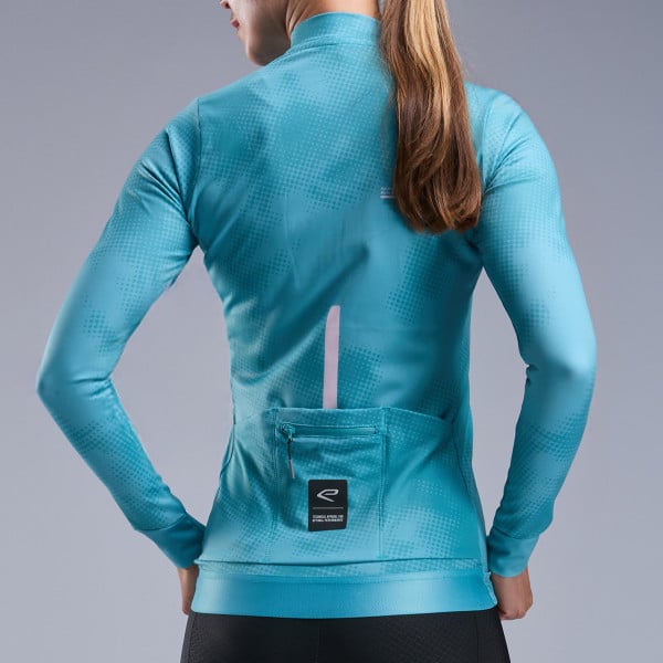 Maillot manches longues femme EKOI Perf TIE & DYE Vert Azur