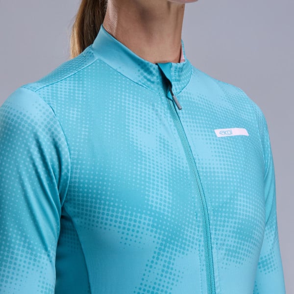 Maillot manches longues femme EKOI Perf TIE & DYE Vert Azur