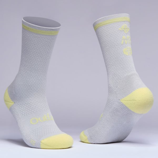 Chaussettes hiver femme OUTLAST EKOI Racing x MARION ROUSSE Gris Lime