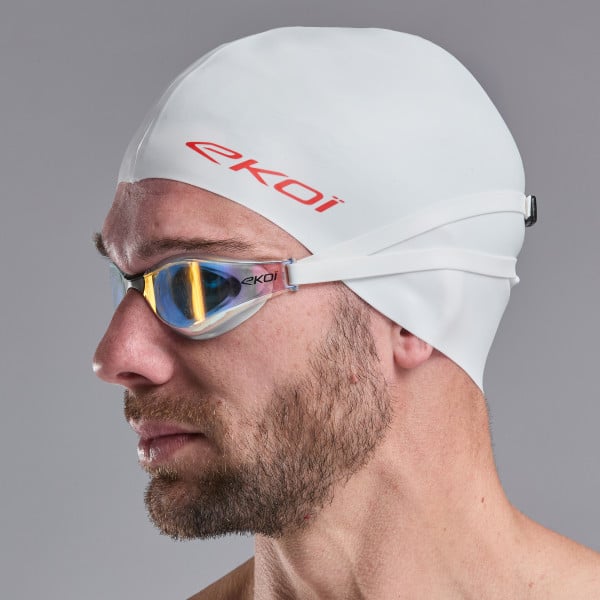 Photo Bonnet natation EKOI Perf WAVECUT SILICON Blanc