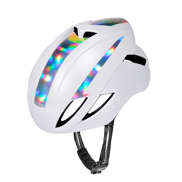 Photo Casque EKOI Perf AR14 LTD Competition Blanc Holo Silver