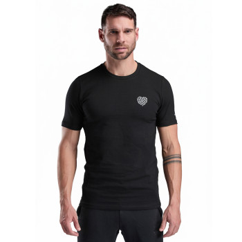 T-SHIRT LIFESTYLE EKOI HEART CHAIN NOIR/GRIS