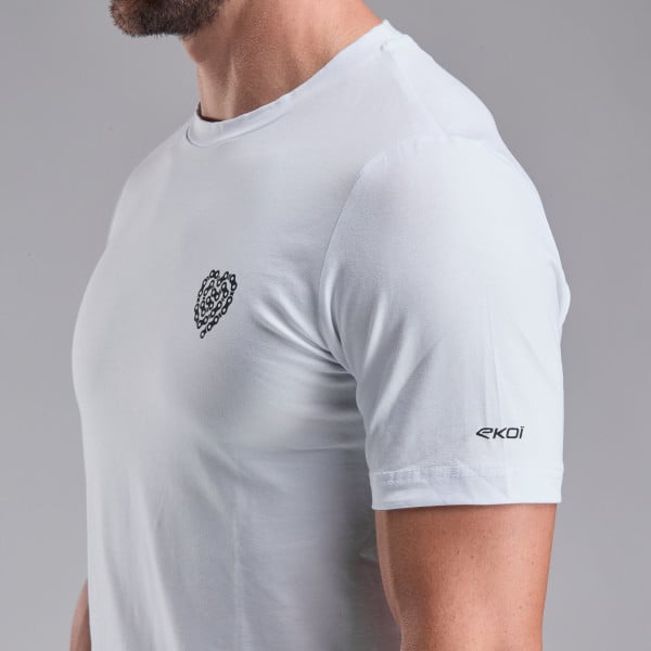 T-shirt Lifestyle EKOI HEART CHAIN Blanc Noir