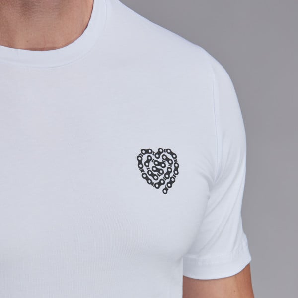 T-shirt Lifestyle EKOI HEART CHAIN Blanc Noir
