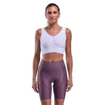 Dames fietsbroek EKOI Perf GEL POWER CROSS zonder bretels Pruim