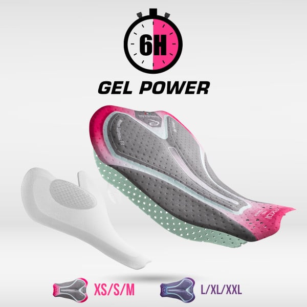 Culotte corto de mujer EKOI Perf GEL POWER sin tirantes azul marino