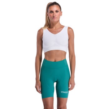 Cuissard femme EKOI Perf GEL POWER court sans bretelles Vert Emeraude