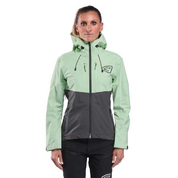 Photo Veste de pluie femme VTT EKOI Racing FURY Charcoal Lime