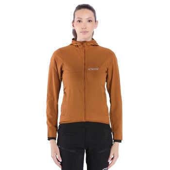 Veste coupe vent femme VTT EKOI Perf POCKET ROAM Caramel