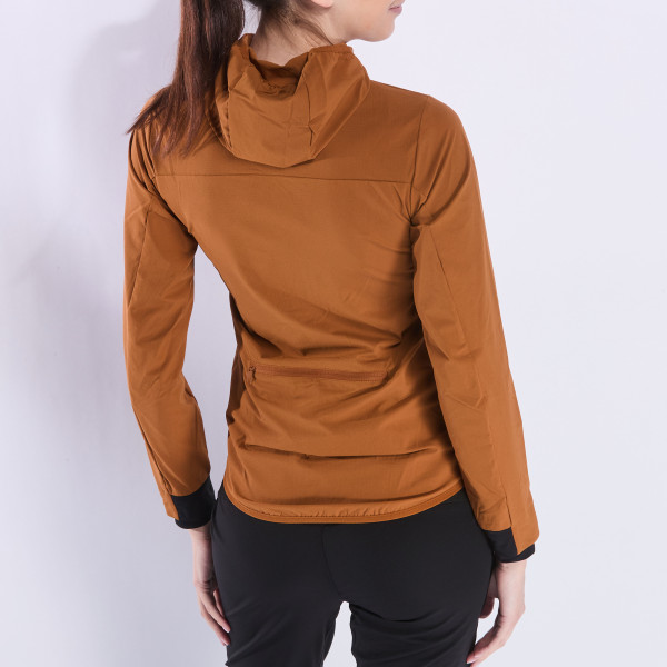 Chaqueta cortavientos mujer BTT EKOI Perf POCKET ROAM Caramelo