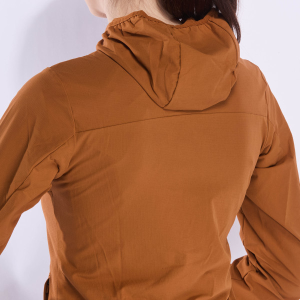 Chaqueta cortavientos mujer BTT EKOI Perf POCKET ROAM Caramelo