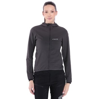 Veste coupe vent femme VTT EKOI Perf POCKET ROAM Charcoal