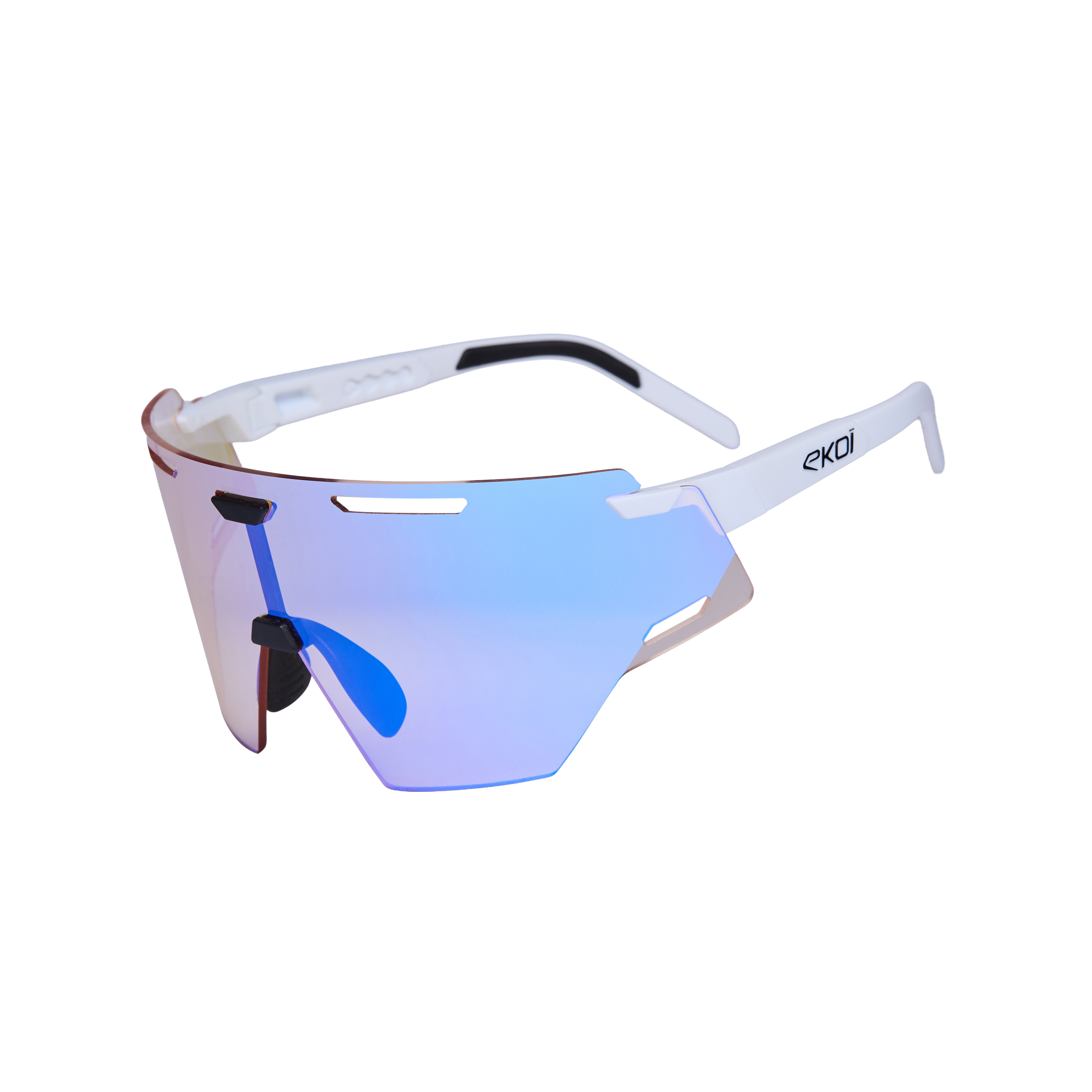 ARIA Sunglasses EKOI Racing White Black ICE Blue Cat1