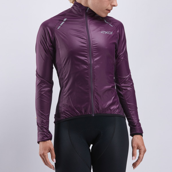 Chaqueta cortavientos de mujer EKOI Perf LIGHT LASER Ciruela