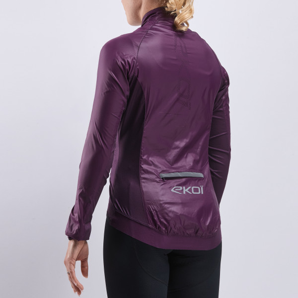 Chaqueta cortavientos de mujer EKOI Perf LIGHT LASER Ciruela