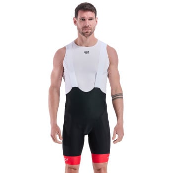 Cyklistick&eacute; kraťasy s laclem EKOI Perf GEL MEMORY EVO červen&eacute;