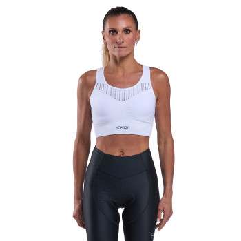 Sujetador de ciclismo de sujeci&oacute;n media Mujer PERF EASYCUP Blanco