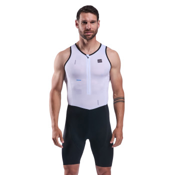 Tritraje de triatl&oacute;n EKOI Perf COBBLE sin mangas Blanco