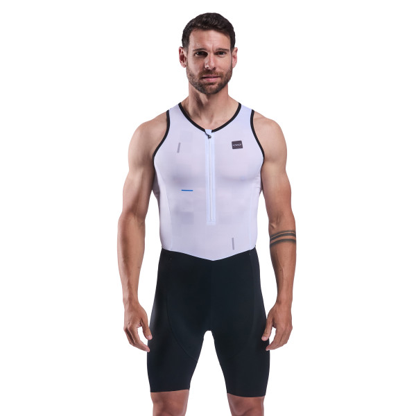 Photo Combinaison triathlon EKOI Perf COBBLE sans manches Blanc