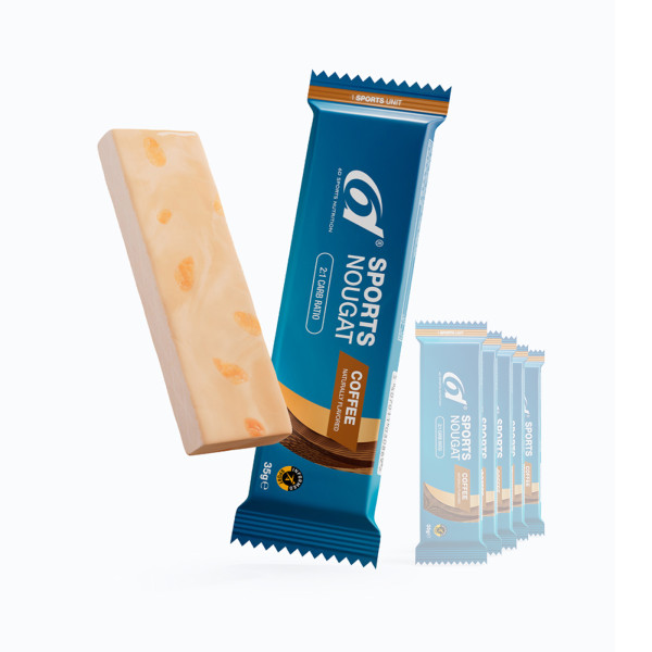 Barrita energética de nougat 6D SPORTS 6 x 35 g Café