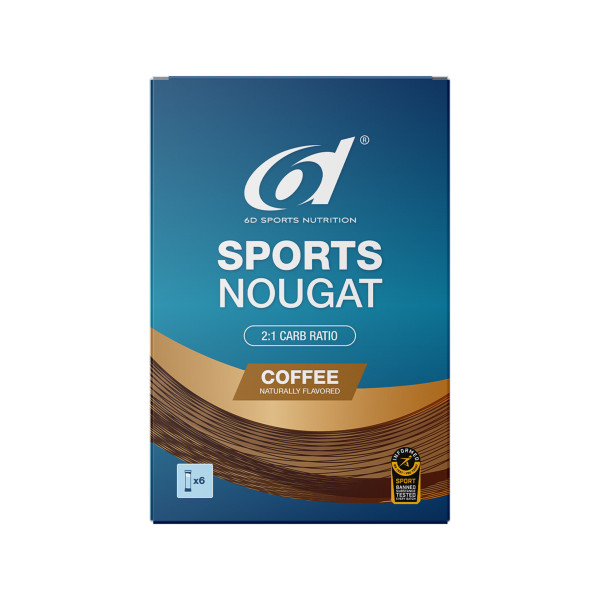 Barrita energética de nougat 6D SPORTS 6 x 35 g Café