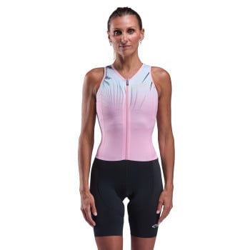 Combinaison triathlon femme EKOI Perf OASIS sans manches Rose