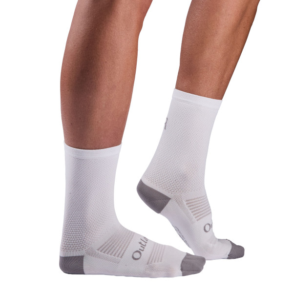 Photo Chaussettes femme EKOI Racing x MARION ROUSSE 16 cm OUTLAST® Blanc Gris