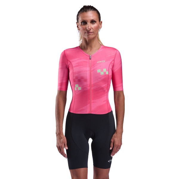 Photo Combinaison triathlon femme EKOI Perf NEON Fushia