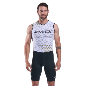 Combinaison triathlon EKOI Racing GRAPHENE sans manches Blanche