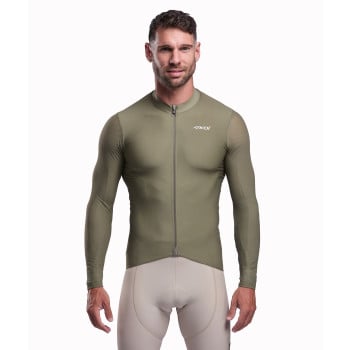 Maillot homme manches longues EKOI Perf PULSE Kaki