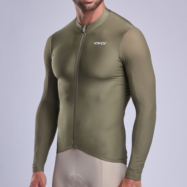 Photo Maillot homme manches longues EKOI Perf PULSE Kaki