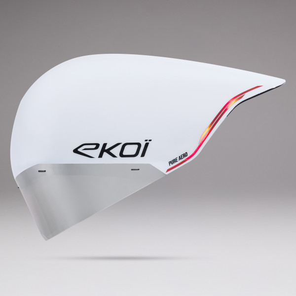 Photo Casque EKOI Racing PURE AERO LTD LINE Cat2 Blanc Holo Rouge