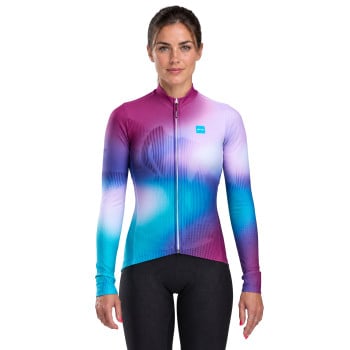 LANG&Auml;RMELIGES DAMEN-RADTRIKOT EKOI PERF ABSTRACT Magenta