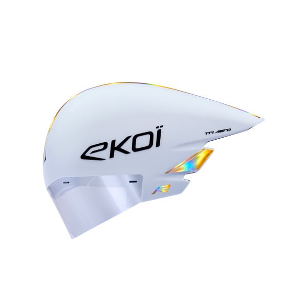 Photo Casque EKOI Racing TRI AERO LTD Blanc Holo Gold