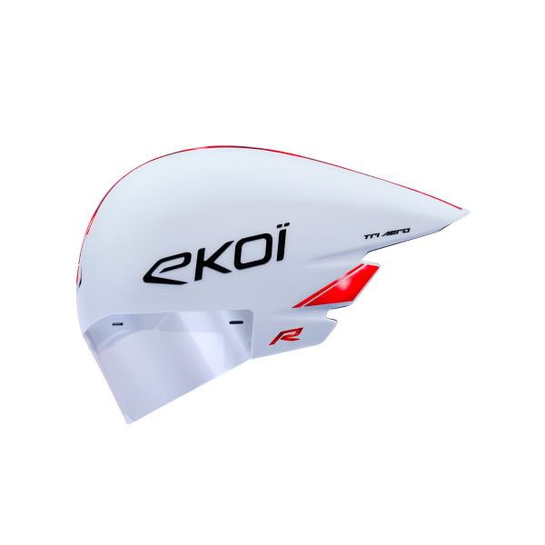 Photo Casque EKOI Racing TRI AERO LTD Blanc Holo Rouge