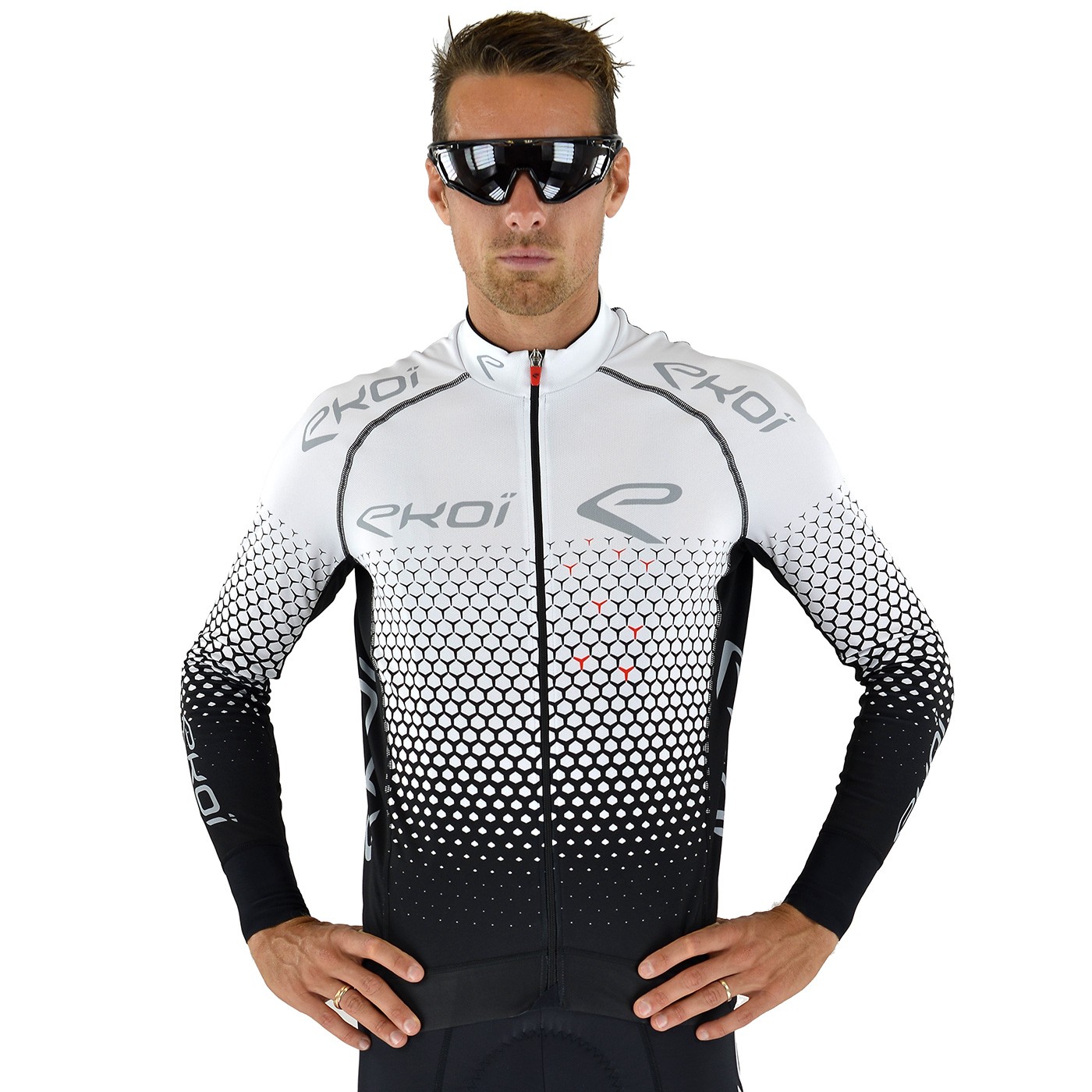 EKOI STAR WHITE WINTER CYCLING JERSEY