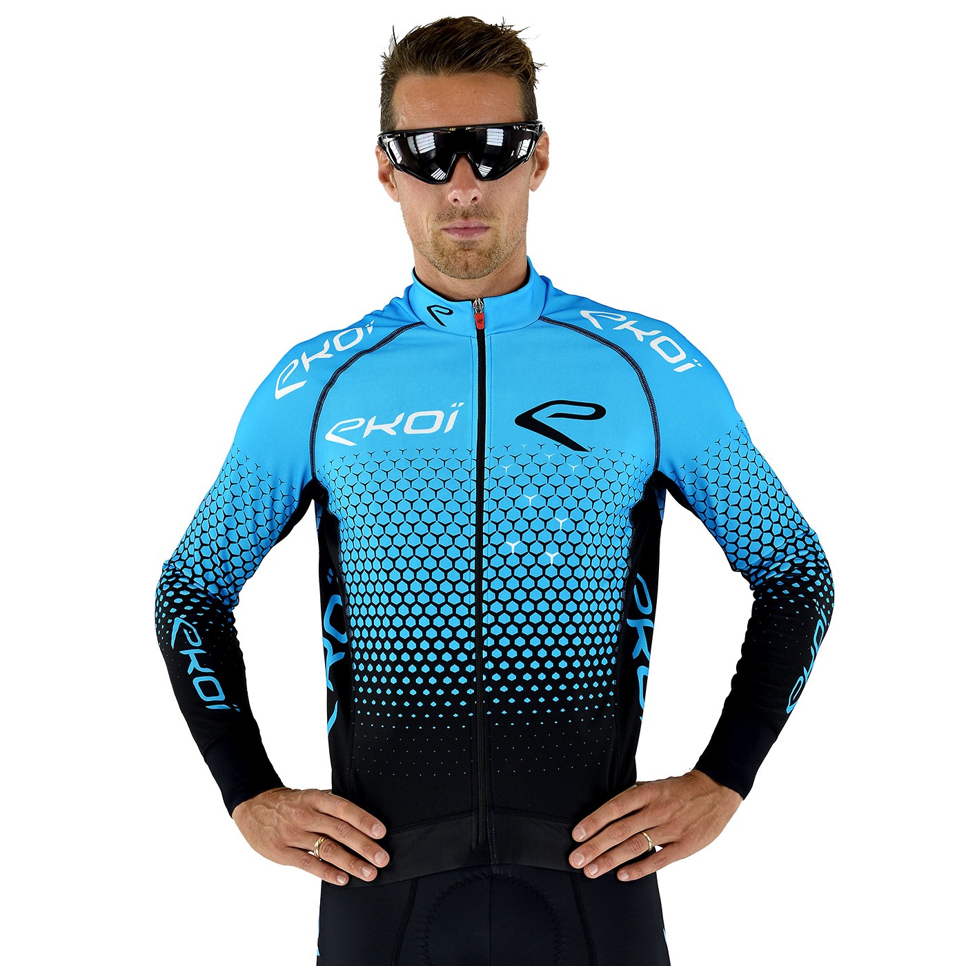 EKOI STAR BLUE WINTER CYCLING JERSEY