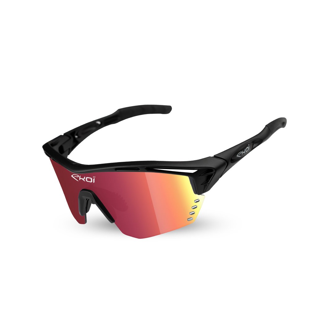 Bike sunglasses EKOI PERSOEVO4 Black Mat Revo Red CAT3 EKOI