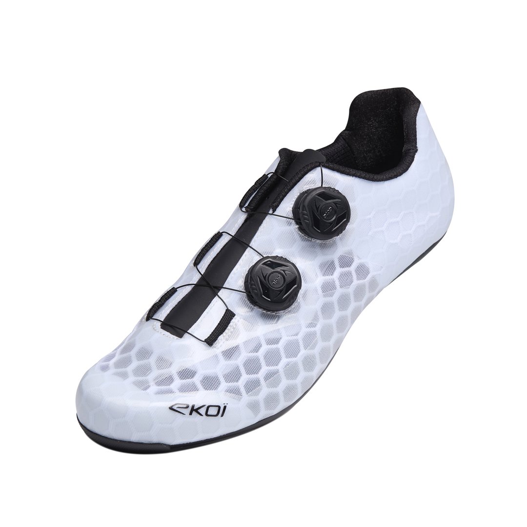 Scarpe da strada EKOI Perf ROAD CARBON TECH LIGHT Bianche