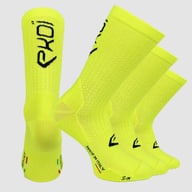 Pack 3 pairs of socks EKOI LINE PRO NEON YELLOW