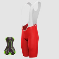 Culotte corto de ciclismo EKOI 3D GEL PERF Rojo