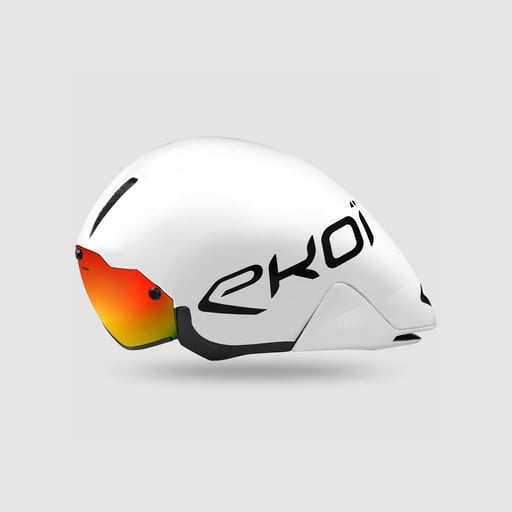 Casque chrono EKOI TTRB LTD Blanc Revo rouge cat3