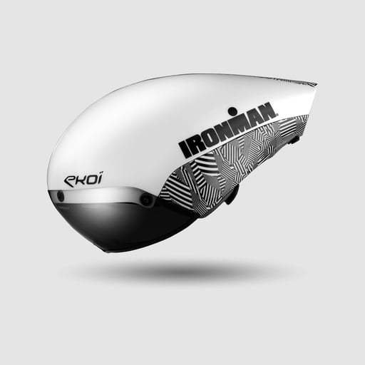 Casque chrono EKOI Racing VELOCE IRONMAN Blanc Mirror Cat2