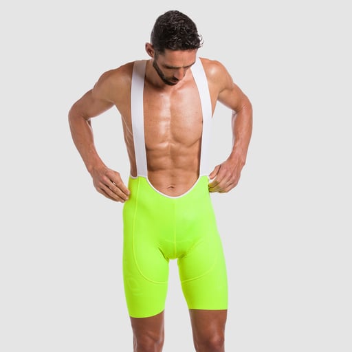 EKOI 3D GEL PERF HEXA bib shorts Fluorescent yellow