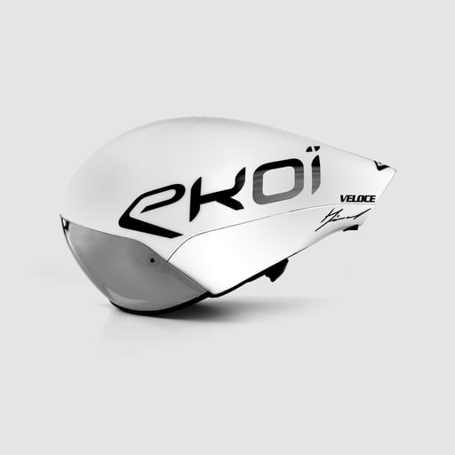 Casque chrono EKOI VELOCE LTD Minard Blanc Mirror Cat2